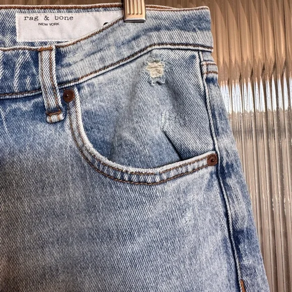 rag & bone Harlow Straight Leg Jeans in Light Blue Wash
